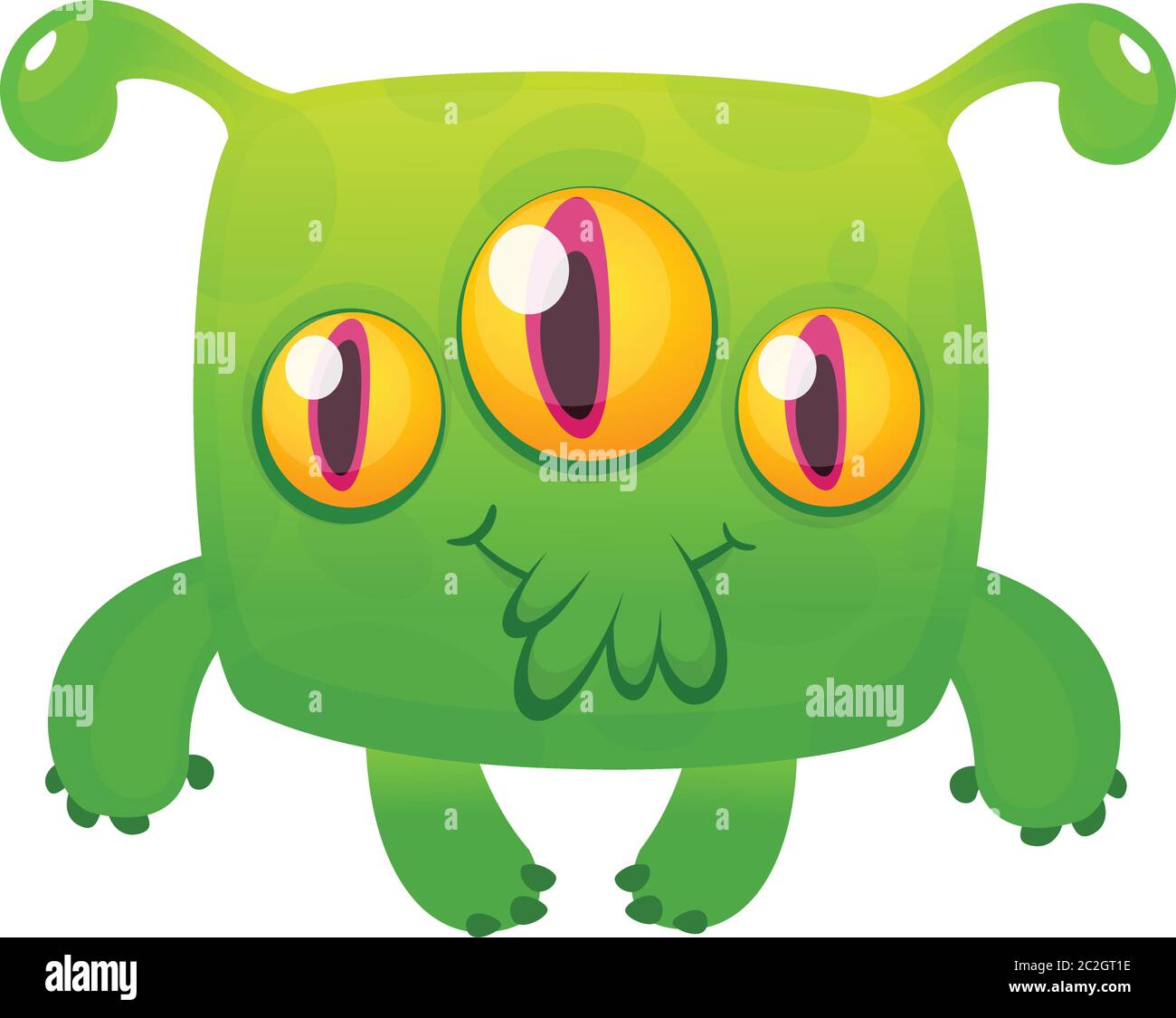 Happy cartoon alien. Vector Halloween illustration Stock Vector Image ...