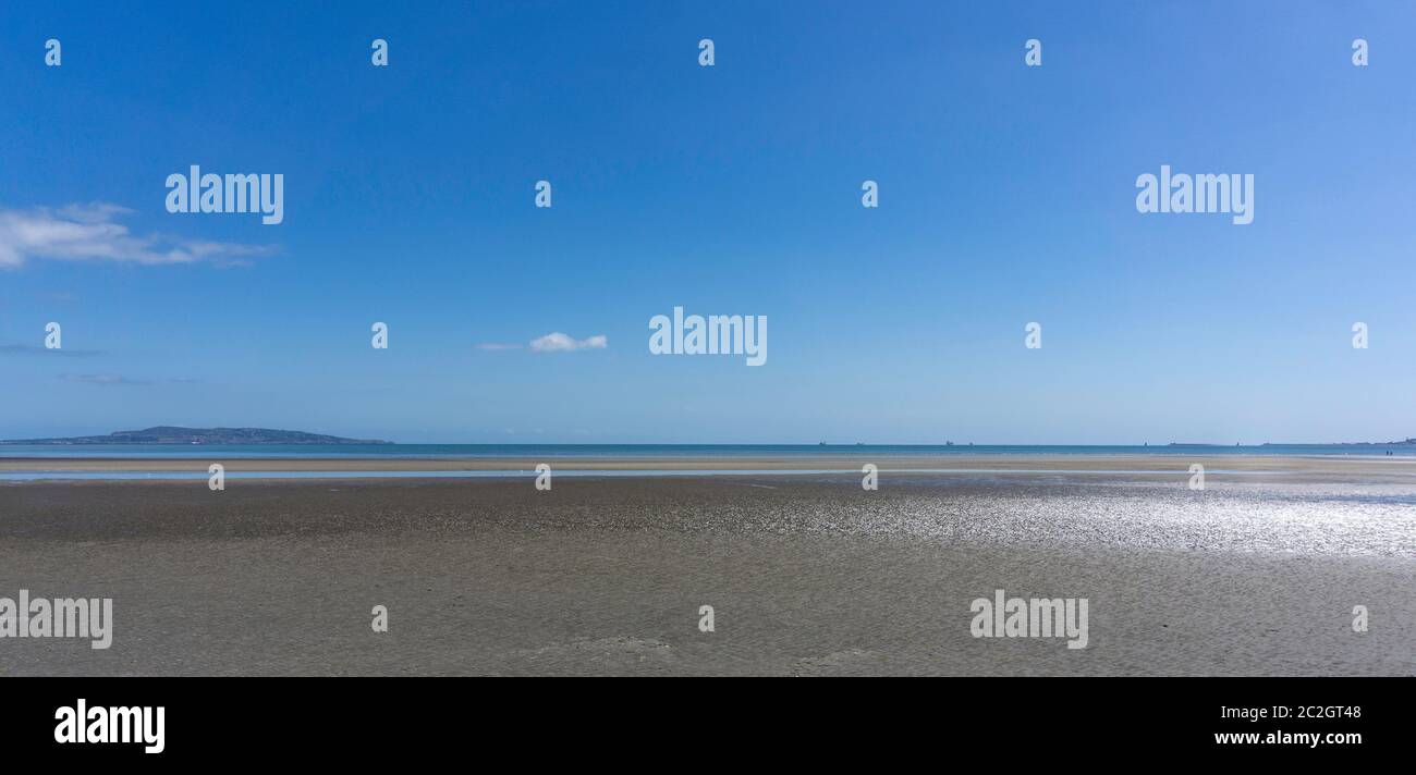 The wide expanse of Sandymount Strand, Dublin. The strand features in James Joyces Ulysses. Stock Photo