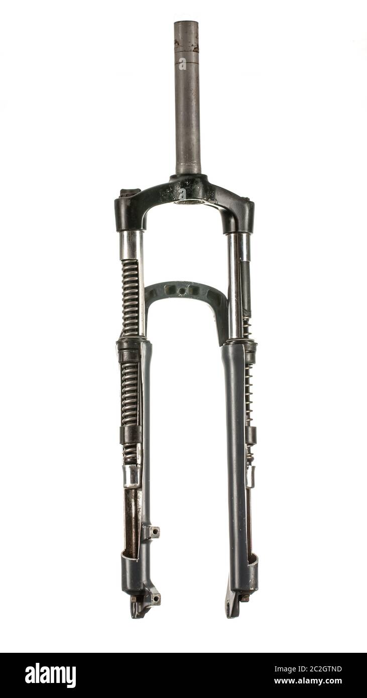 Bicycle fork in the section, you can see all the components Stock Photo
