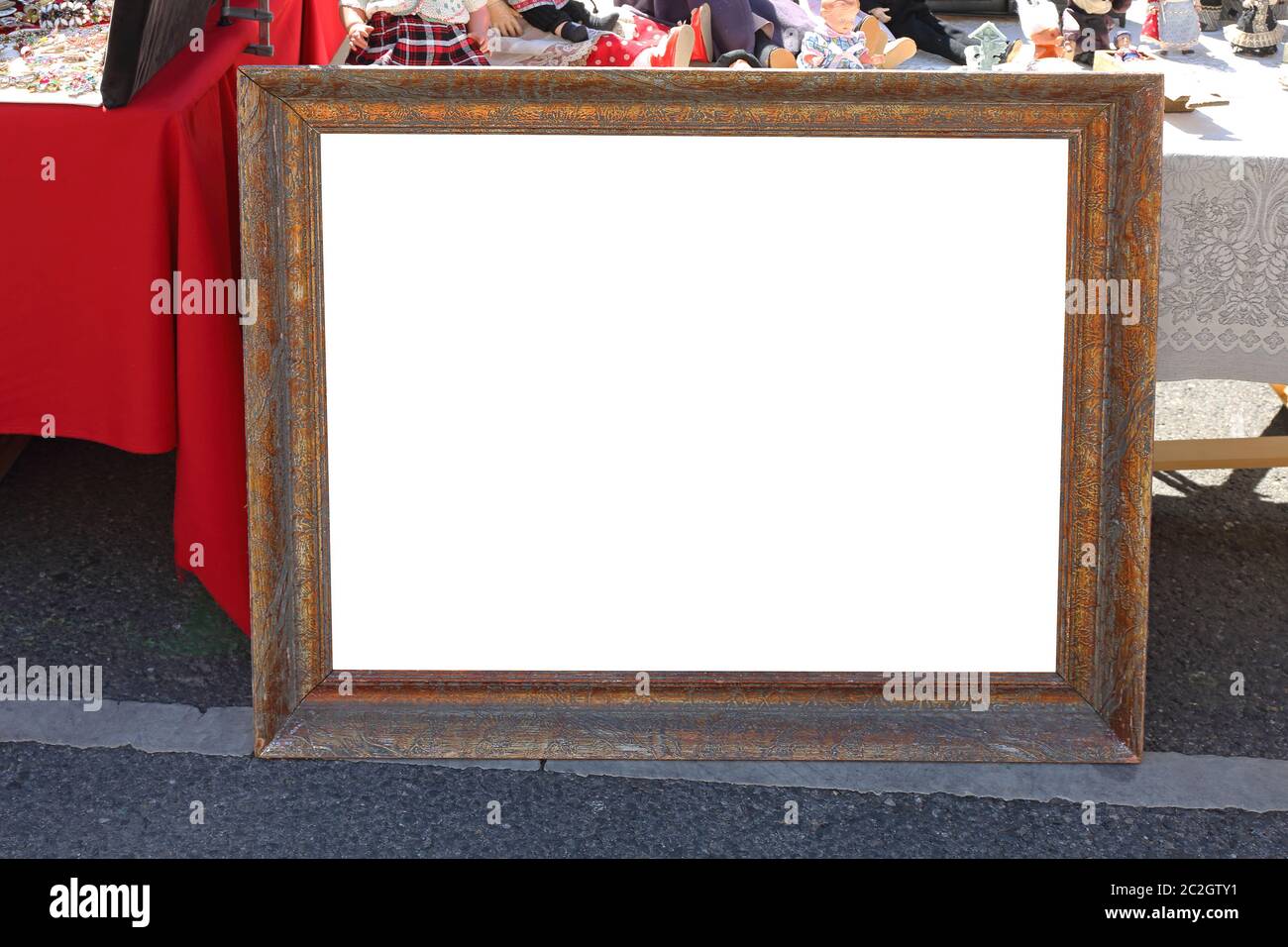 Old Gold Picture Frame at Flea Market Stock Photo Alamy