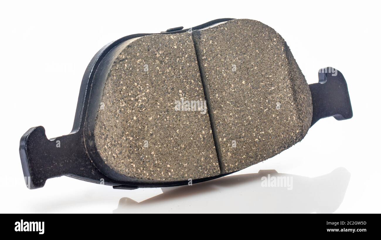 One brake pad for disc brakes of a car on a white background Stock