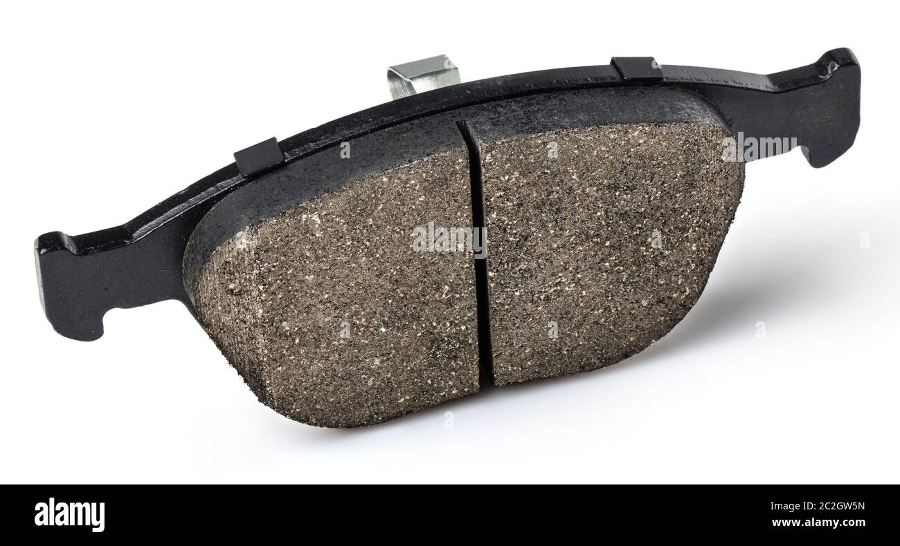 One brake pad for disc brakes of a car on a white background Stock