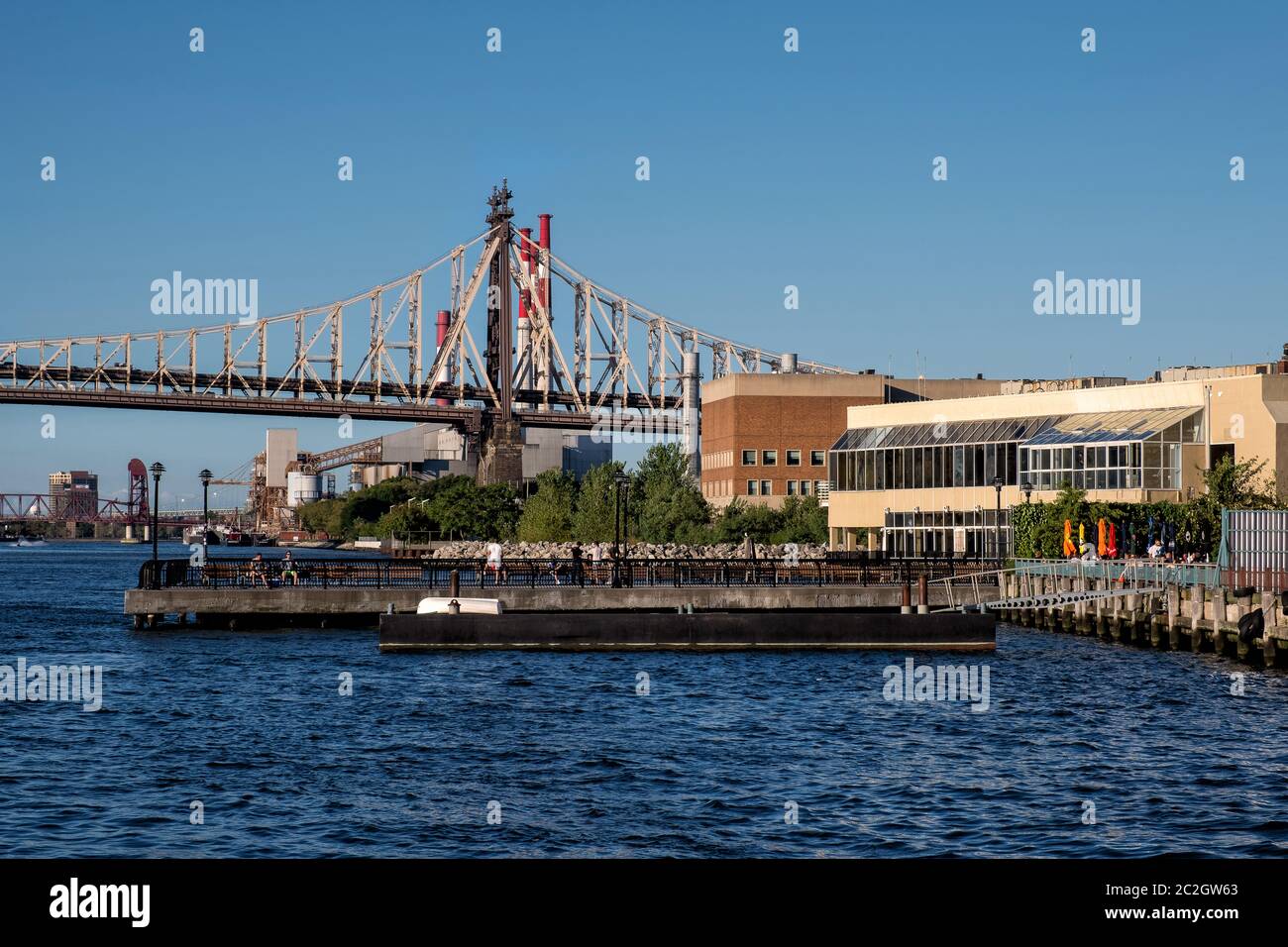 Ed Koch Queensboro Bridge and east river view from Long Island City Stock Photo