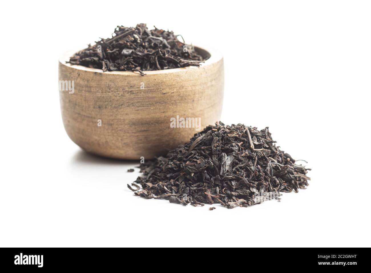 Dried black tea leaves isolated on white background Stock Photo Alamy