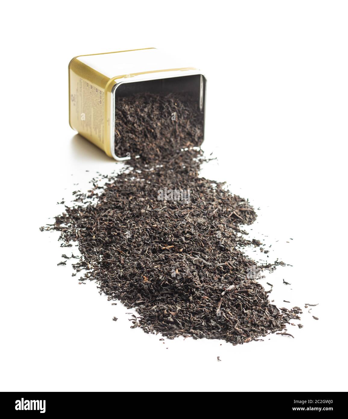 Dried black tea leaves isolated on white background Stock Photo Alamy