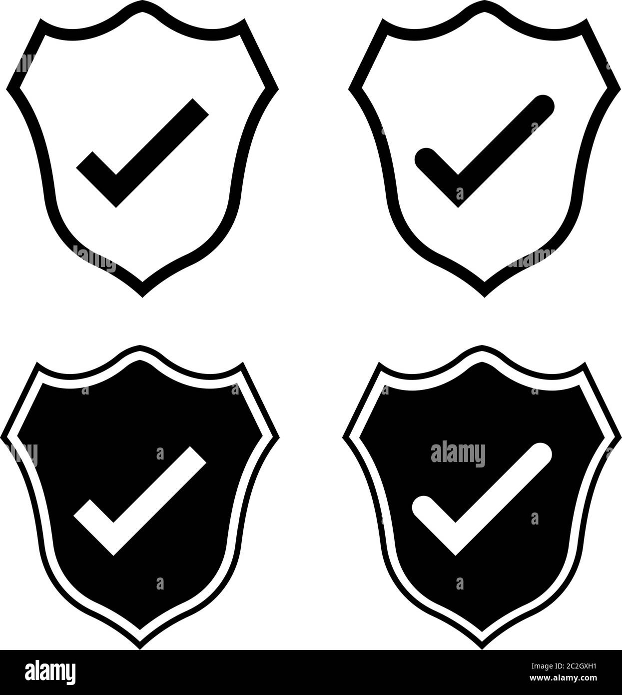 Shield With Check Mark Icon Design Vector Art Illustration Stock Vector ...