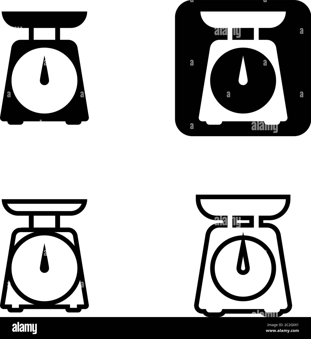 Kitchen Weight Scale Icon Vector Art Illustration Stock Vector Image ...