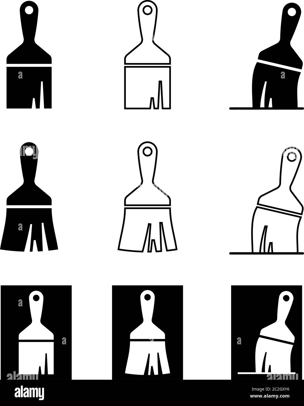 Paint Brush Icon Collection Vector Art Illustration Stock Vector Image ...