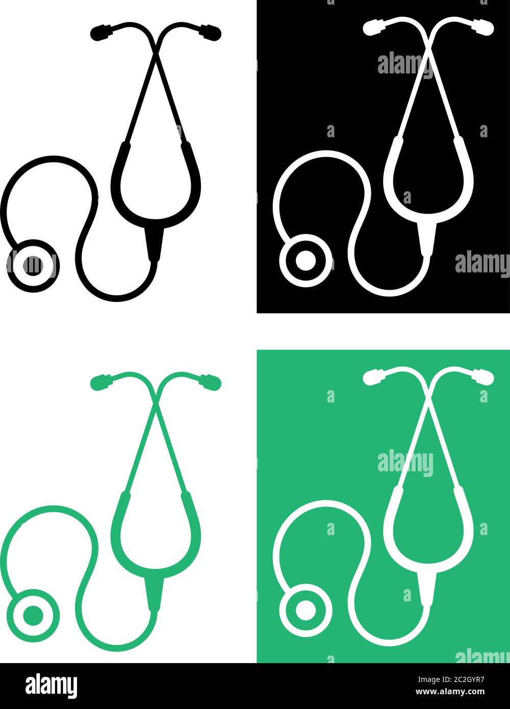 Stethoscope Icon, Acoustic Medical Device Vector Art Illustration Stock ...