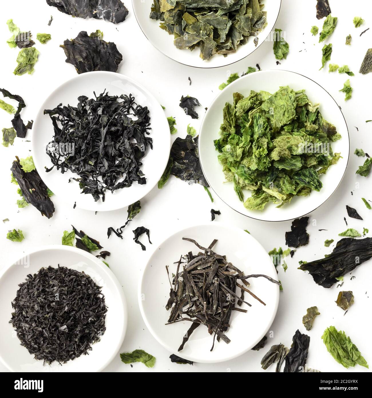 Dry seaweed, sea vegetables, overhead square shot Stock Photo Alamy