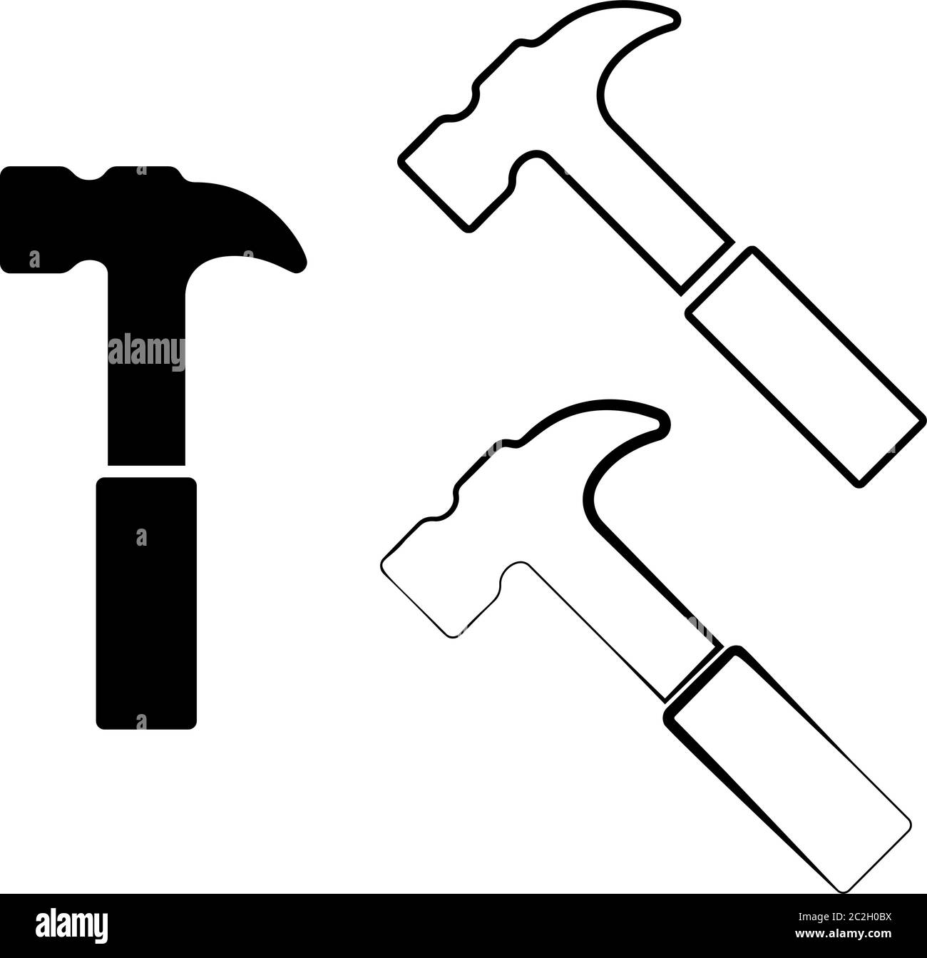 Hammer Icon, Tool Design Vector Art Illustration Stock Vector Image ...