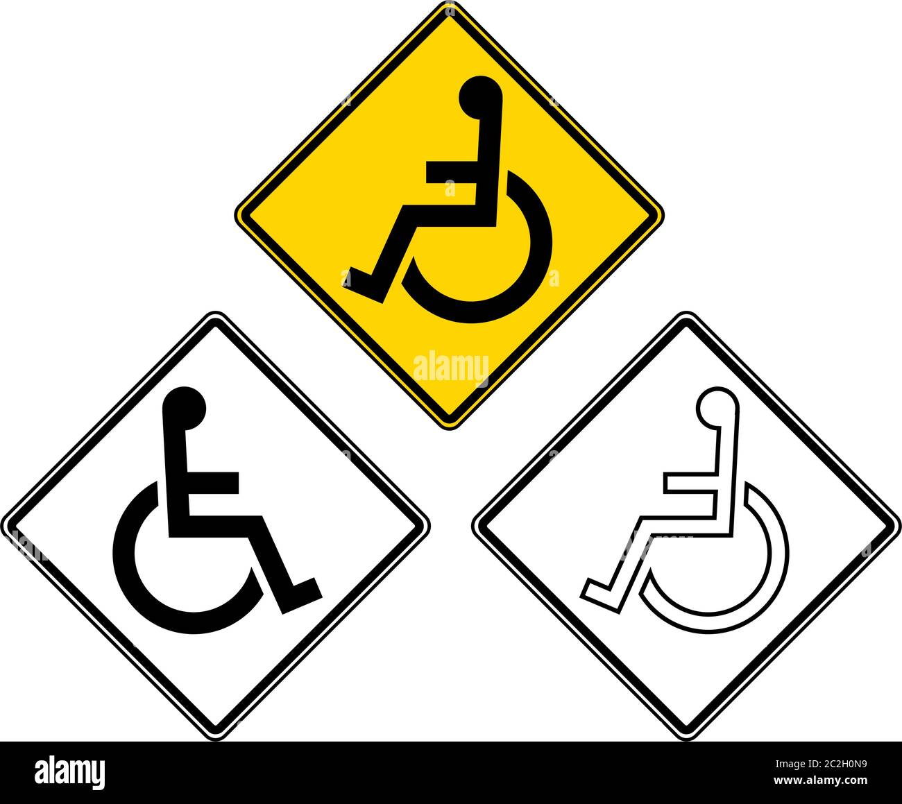 Handicap Signage Design, Disabled Vector Art Illustration Stock Vector
