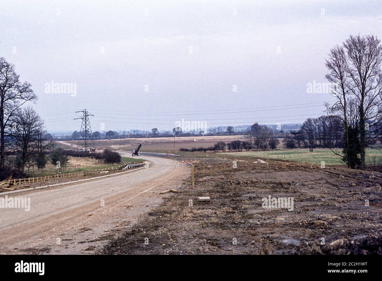 The building of the southern link road, Northampton in 1974 Stock Photo