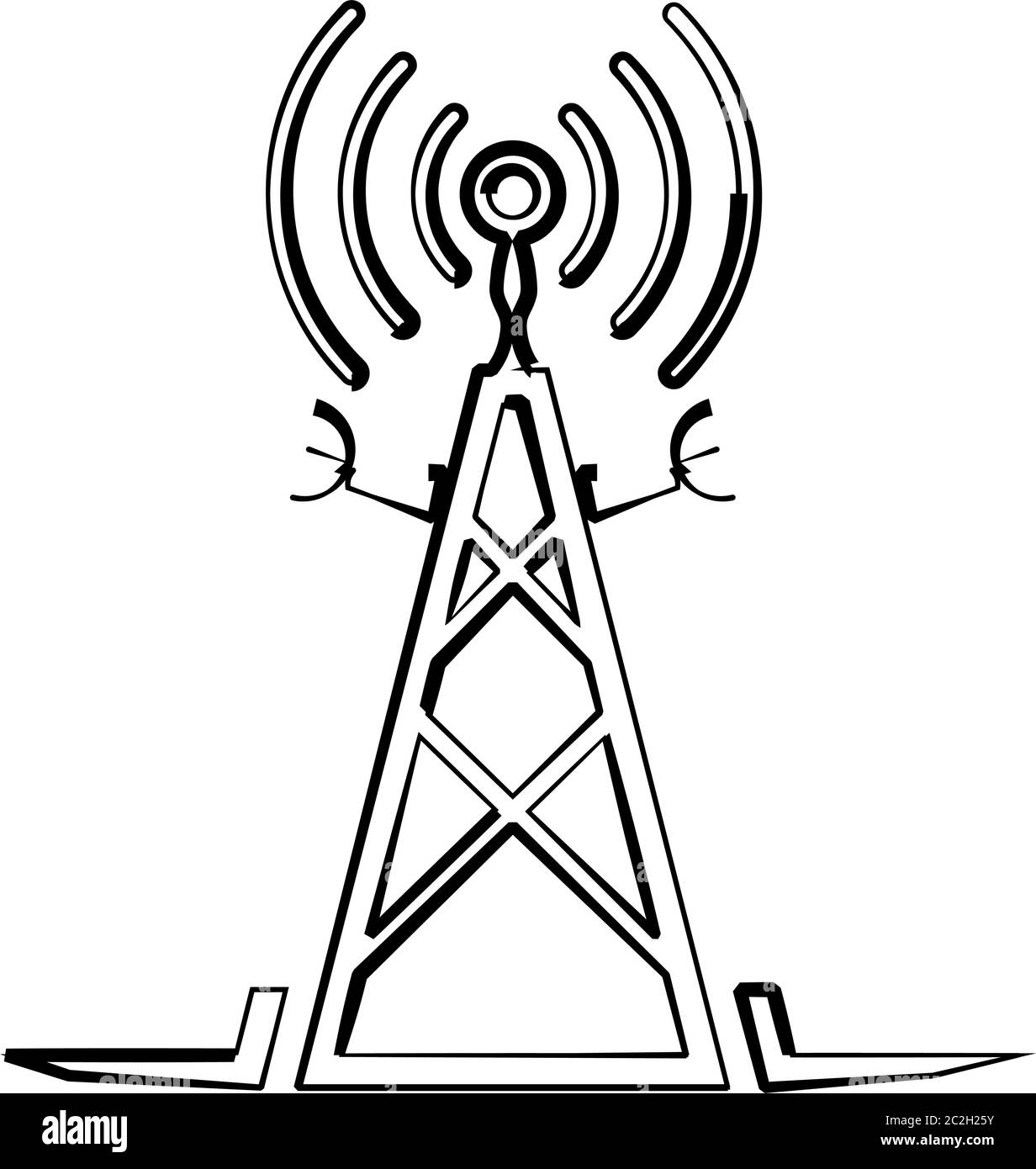 Radio Tower Icon Vector Art Illustration Stock Vector Image & Art Alamy