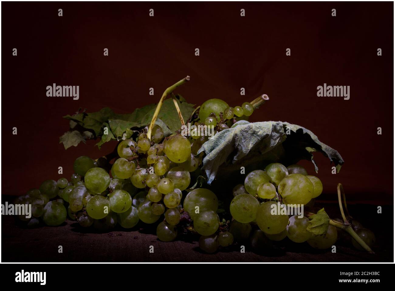 Grapes photographed with the light painting technique Stock Photo