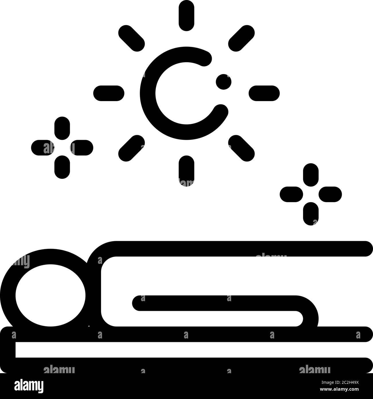 application sun bath icon vector outline illustration Stock Vector ...