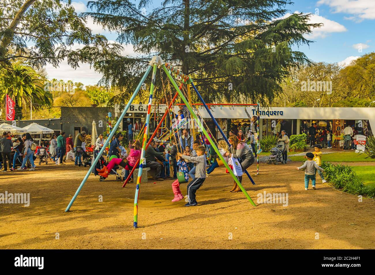 Children Games, Rural Exhibition, Montevideo, Uruguay Stock Photo