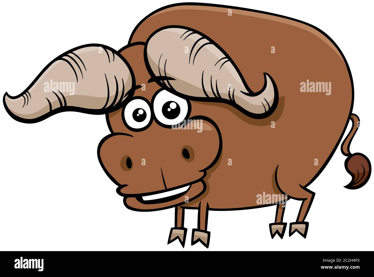 African buffalo cartoon animal character Stock Photo