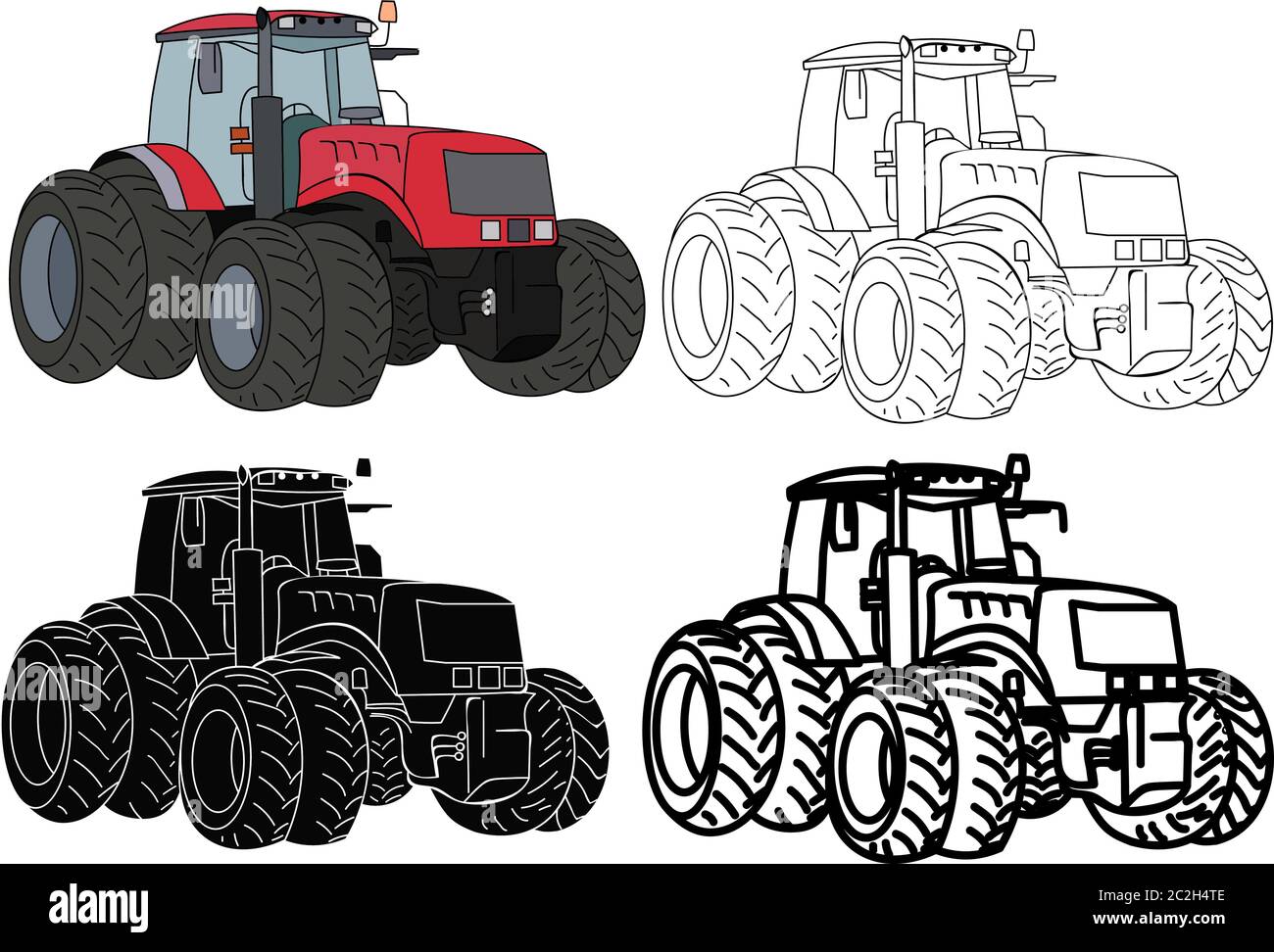 vector, on a white background tractor Stock Vector Image & Art - Alamy