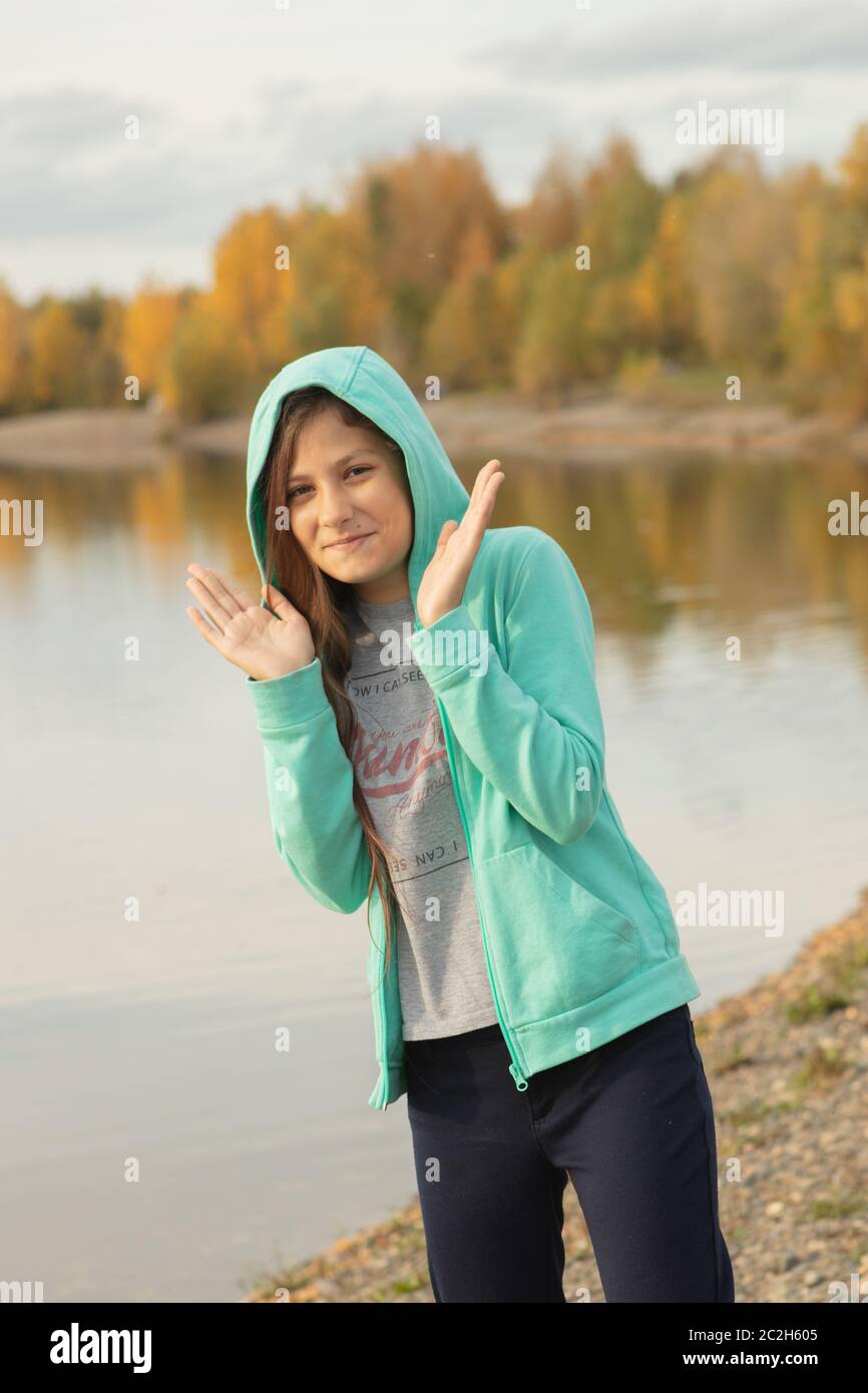 portrait of pretty young woman smiling closeup Stock Photo - Alamy