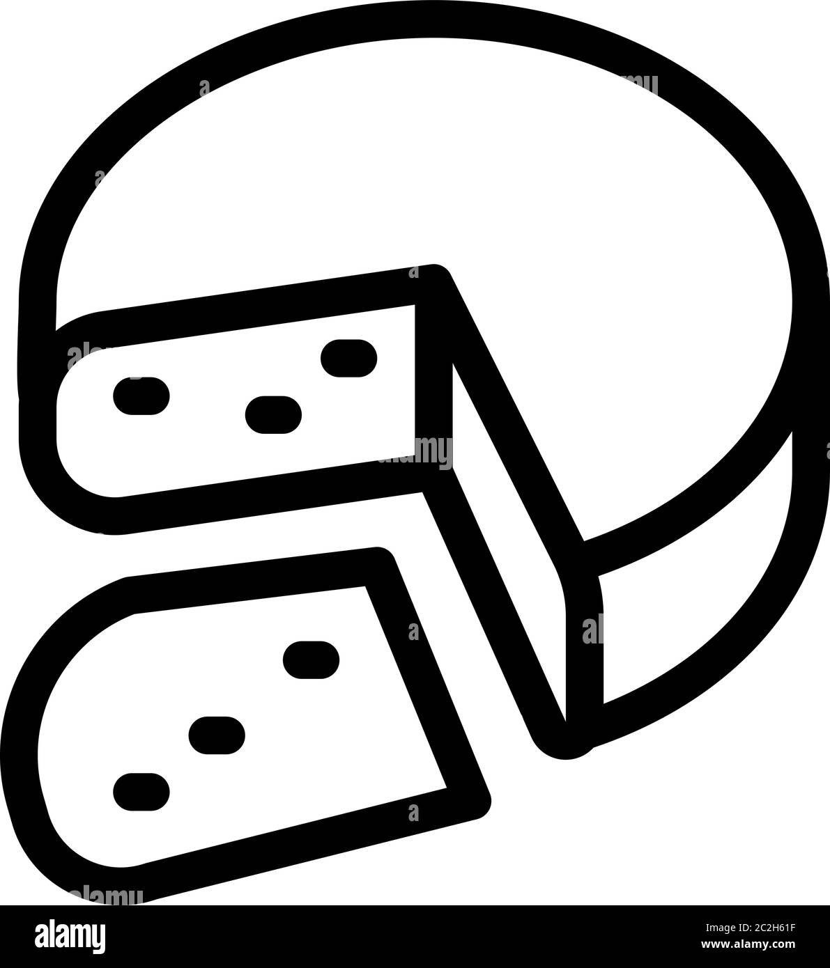 mozzarella cheese head icon vector outline illustration Stock Vector