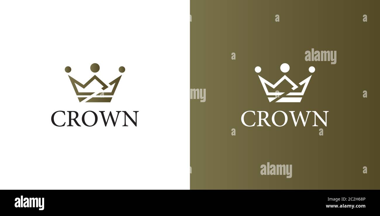 Crown logo template. Crown flat icon. Crown King, Prince, Queen or Princess Stock Vector