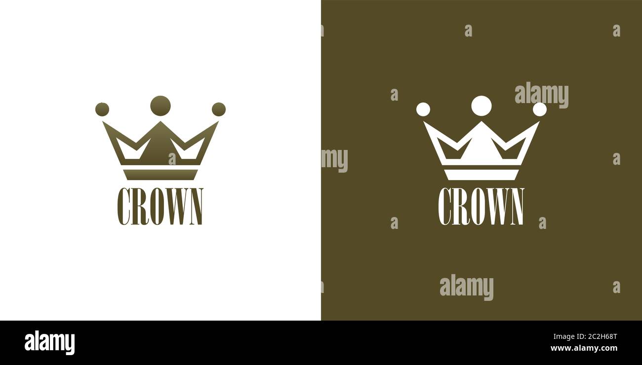 Crown logo template. Crown flat icon. Crown King, Prince, Queen or Princess Stock Vector