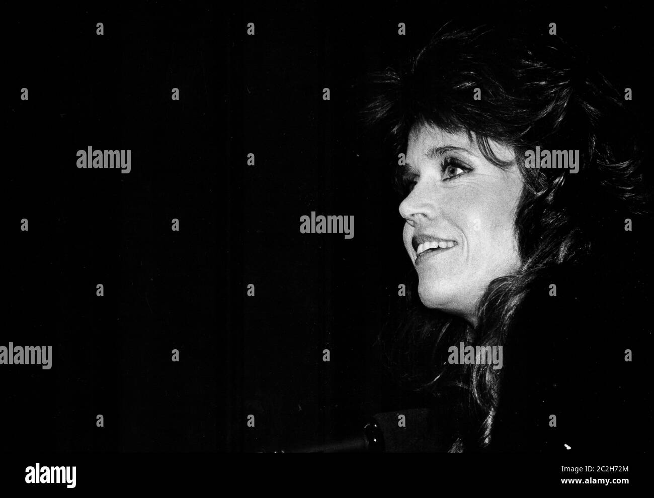Jane Fonda speaking in Boston, MA 1985 Stock Photo