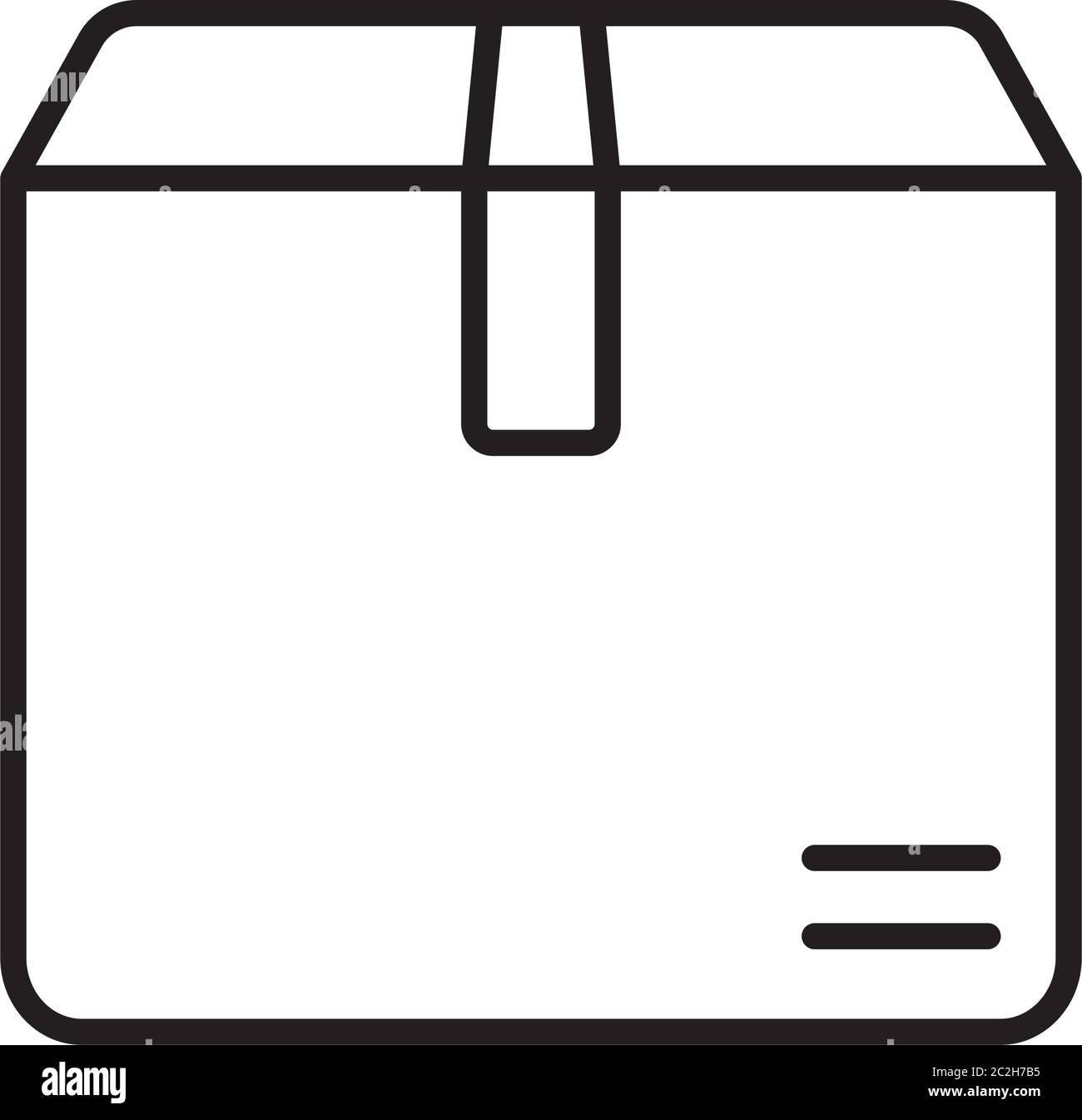 package box icon over white background, line style, vector illustration ...