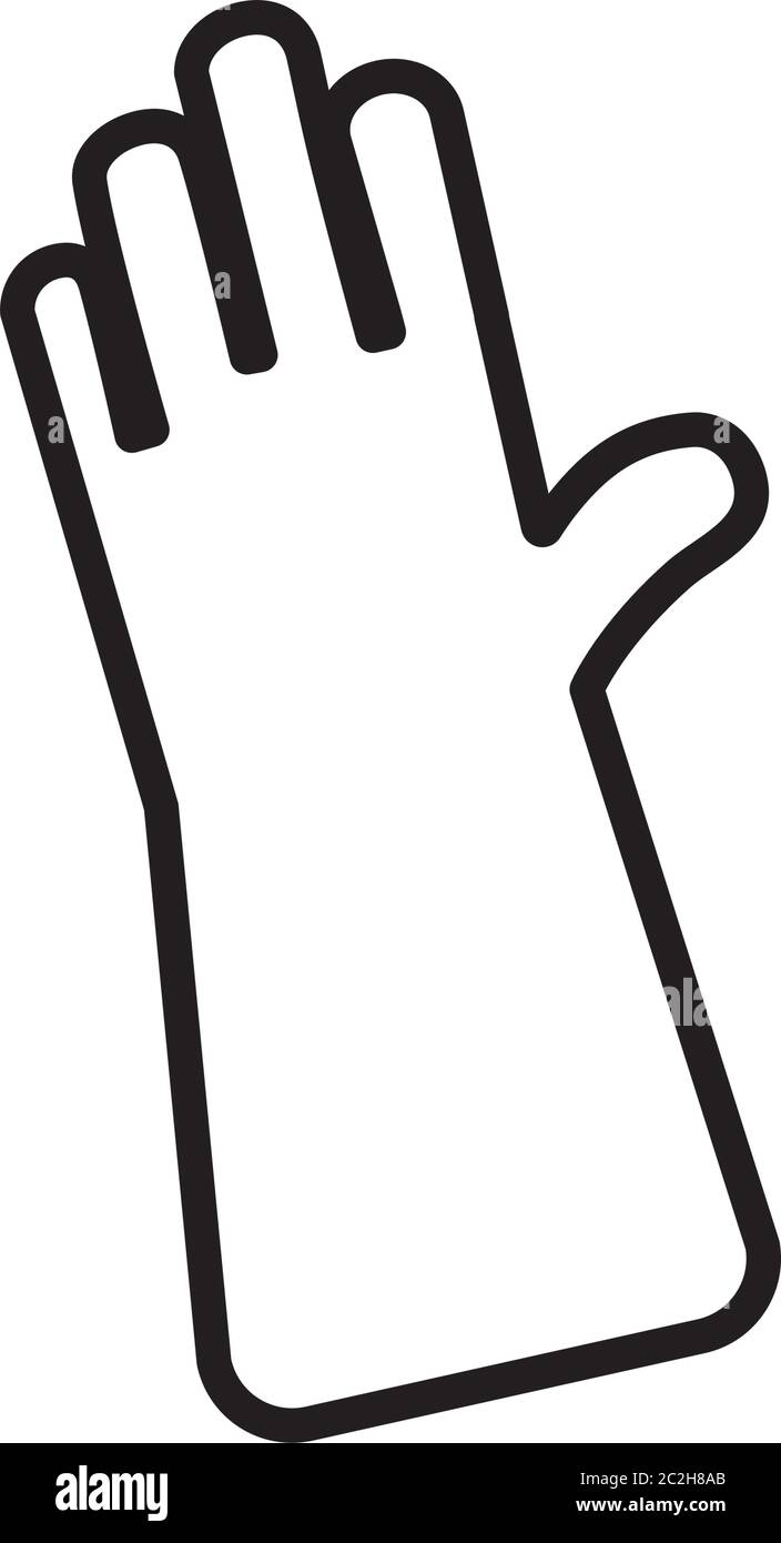cleaning glove icon over white background, line style, vector ...