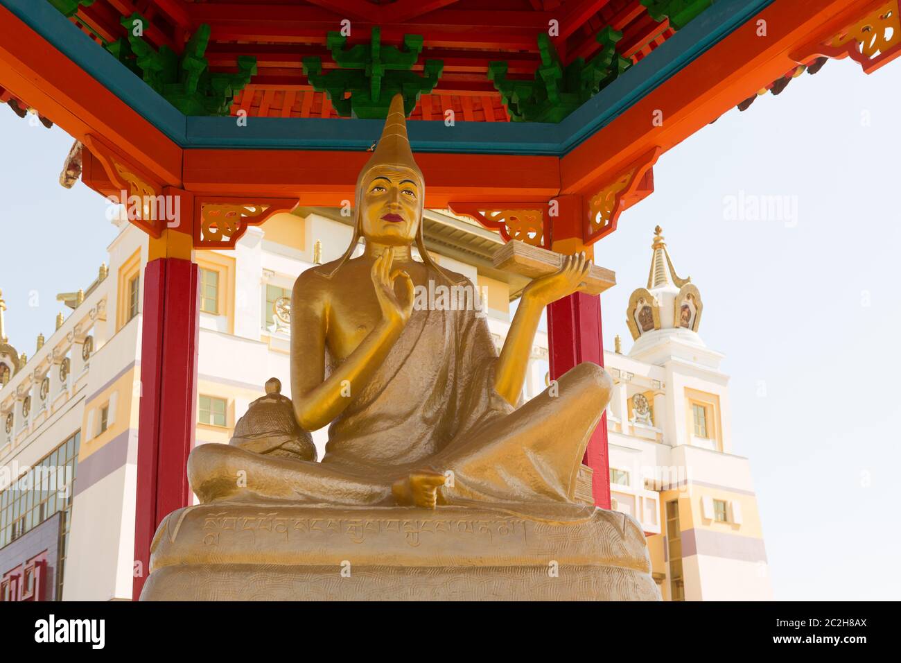 Buddhist temple Golden Abode of Buddha Shakyamuni in Elista, Republic of Kalmykia, Russia, sculpture Stock Photo