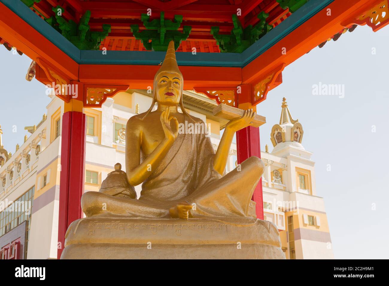Buddhist temple Golden Abode of Buddha Shakyamuni in Elista, Republic of Kalmykia, Russia, sculpture Stock Photo