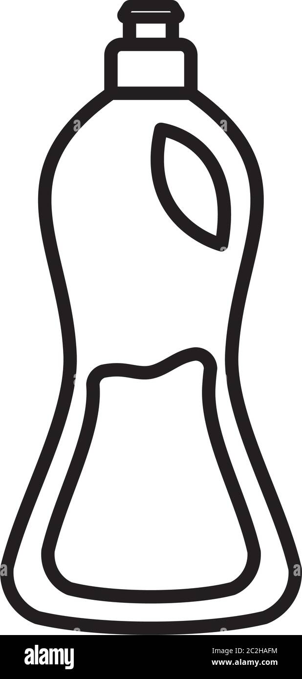 dish soap bottle icon over white background, line style, vector