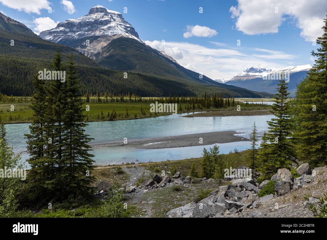 The Saskatchewan River in the Rocky Mountains of Canada Stock Photo Alamy