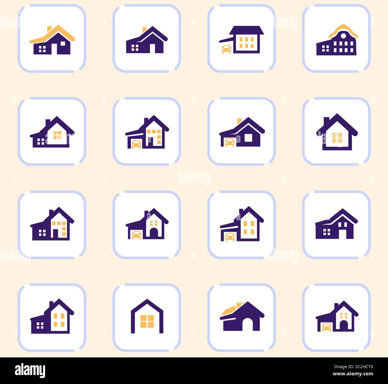 house type vector icons for user interface design Stock Photo - Alamy