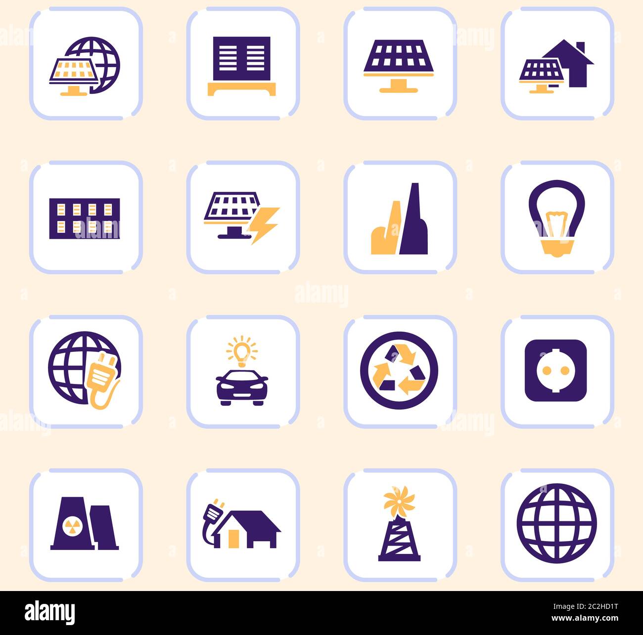 Alternative energy icons set for web sites and user interface Stock ...