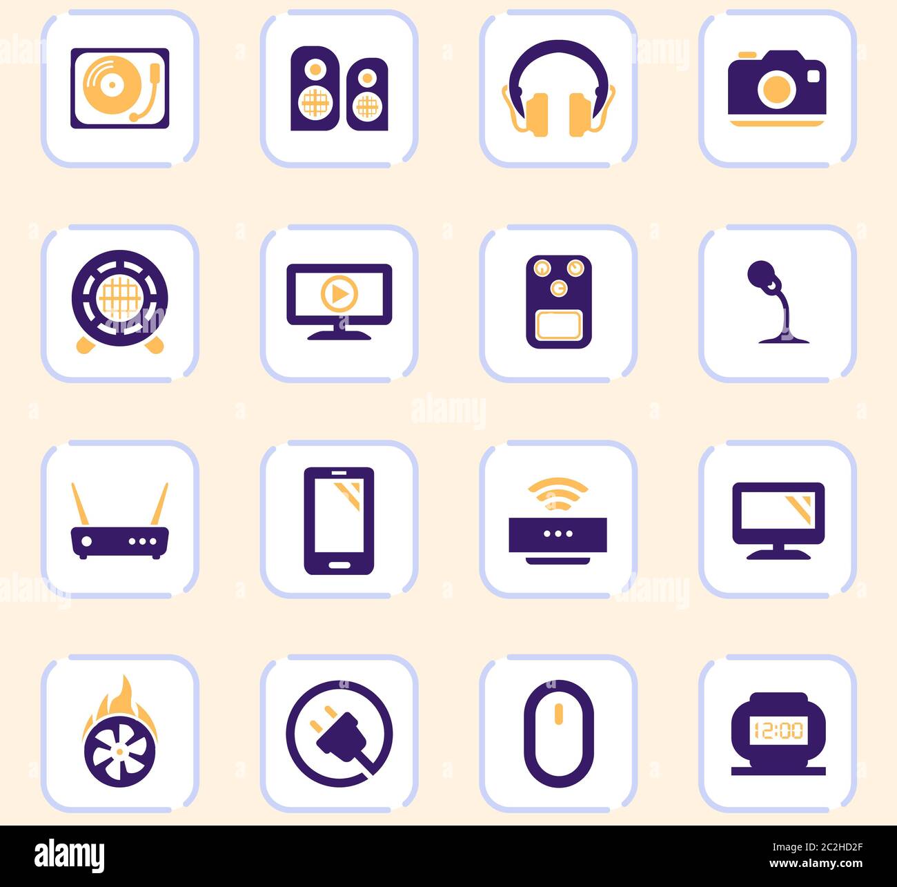 Devices vector icons for user interface design Stock Photo - Alamy