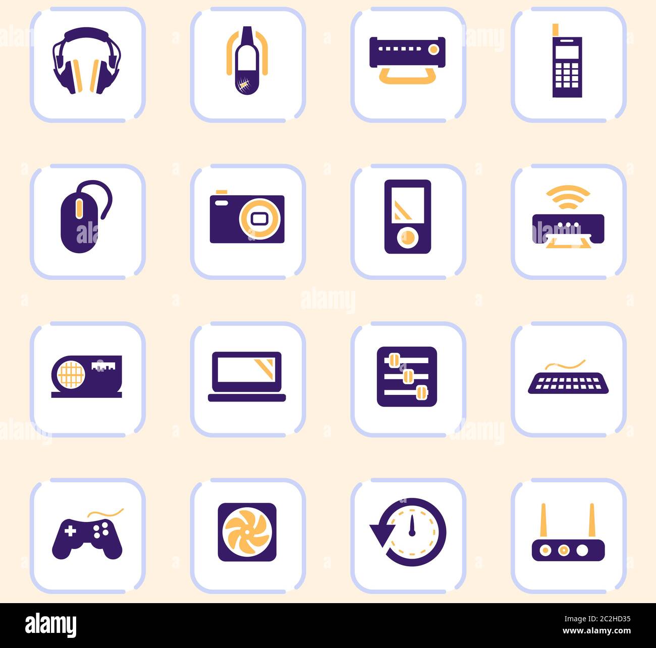 Devices vector icons for user interface design Stock Photo - Alamy