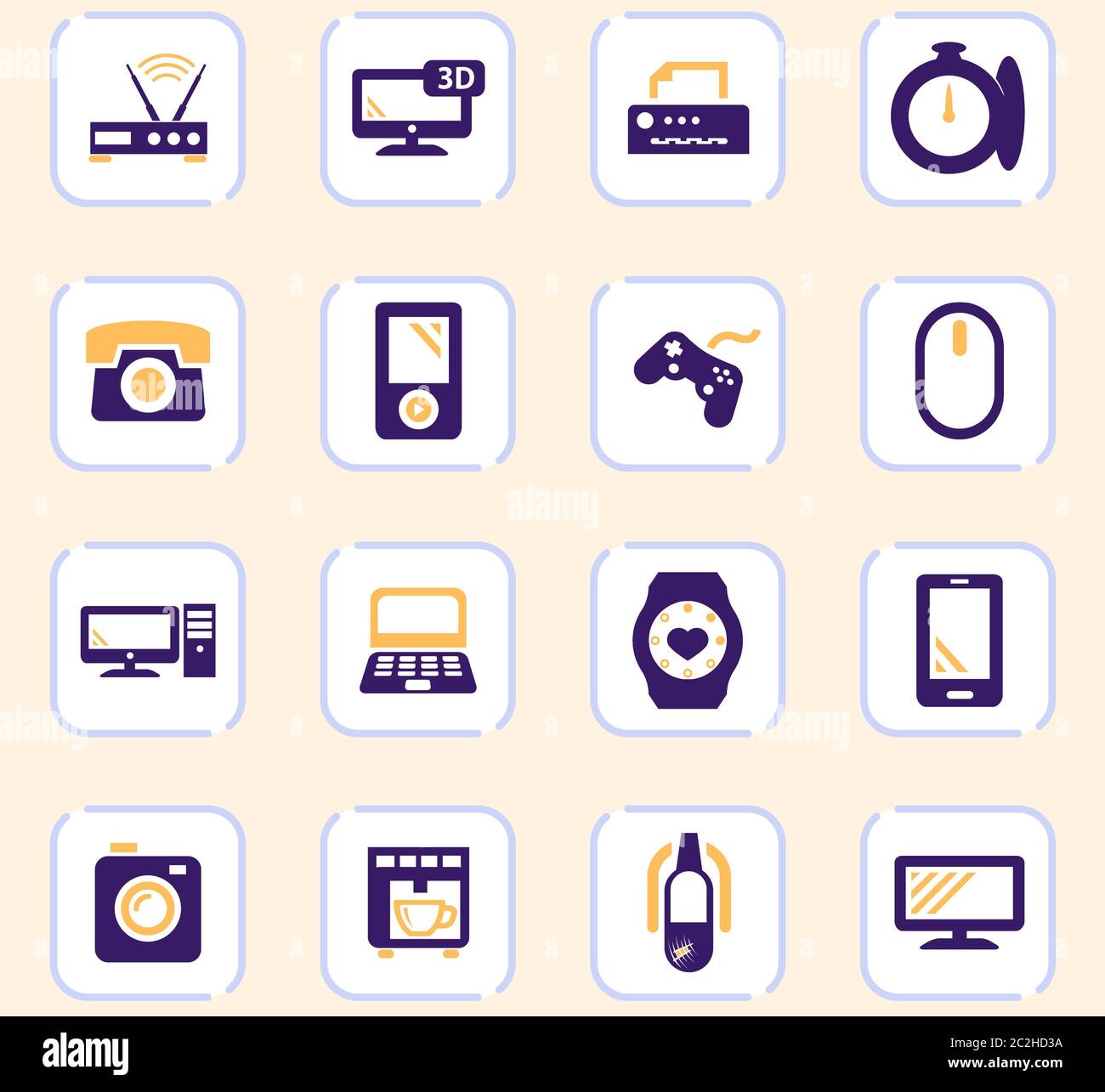 Devices vector icons for user interface design Stock Photo - Alamy