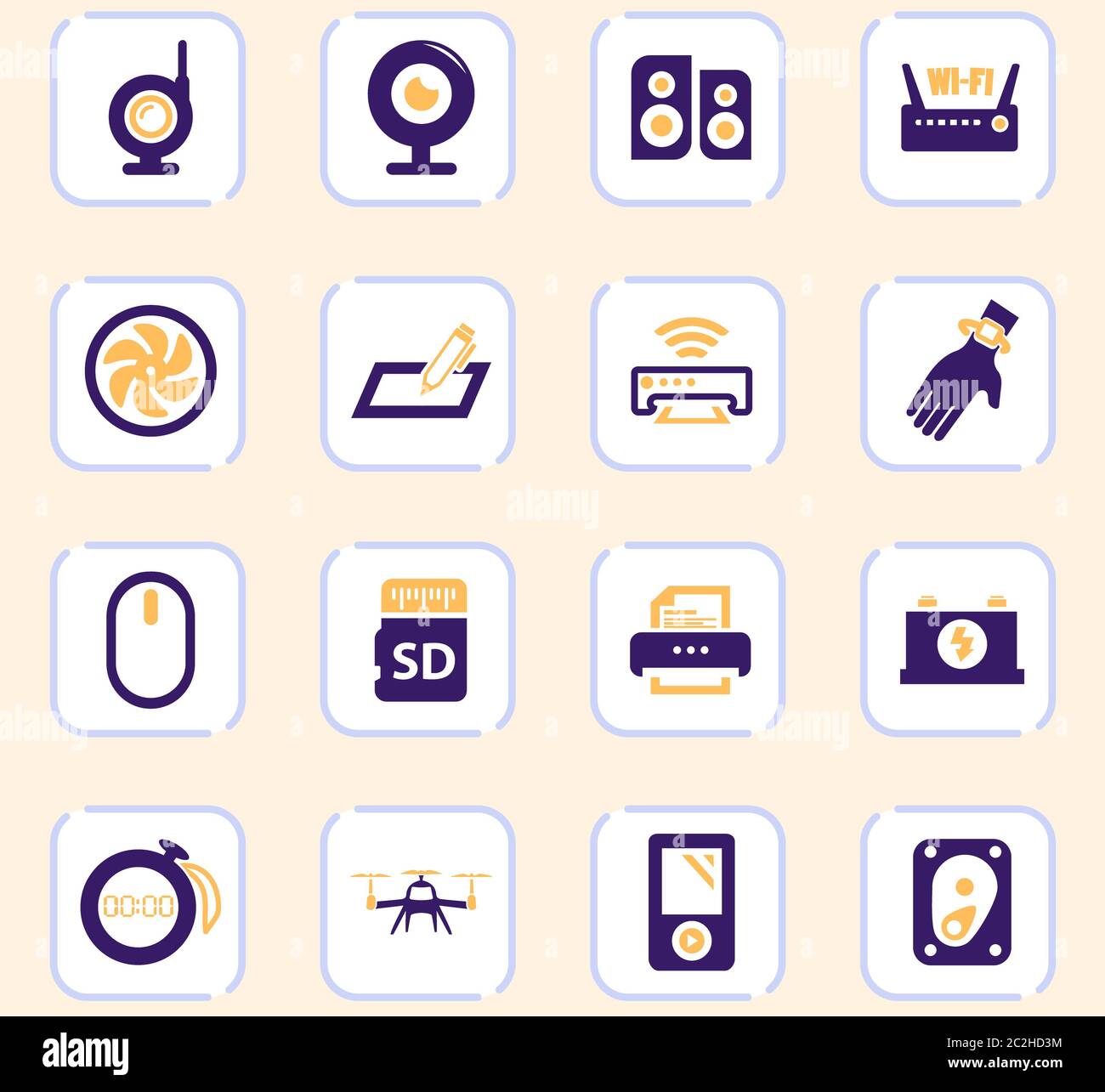 Devices vector icons for user interface design Stock Photo - Alamy