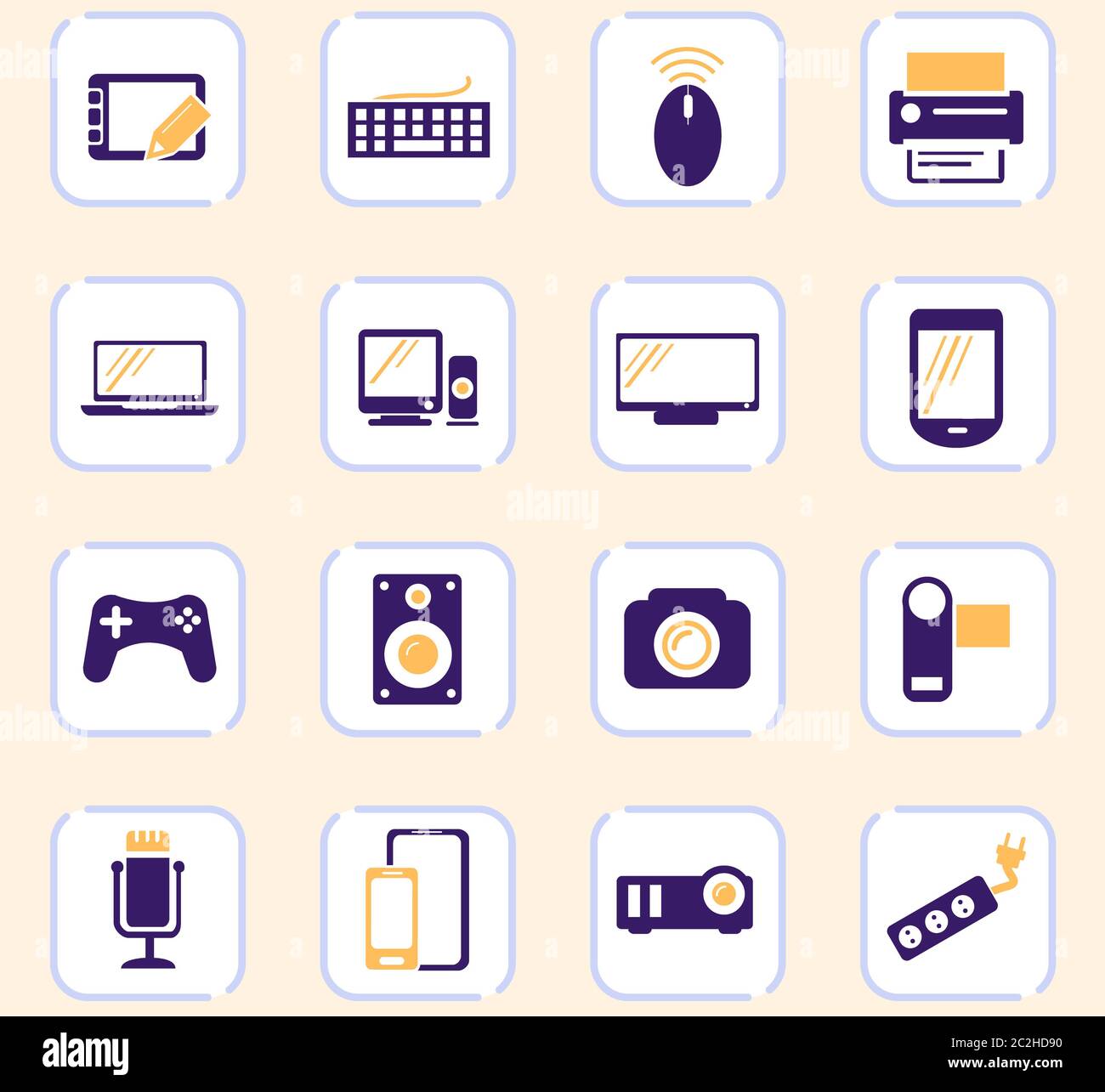 Devices icon set for web sites and user interface Stock Photo - Alamy