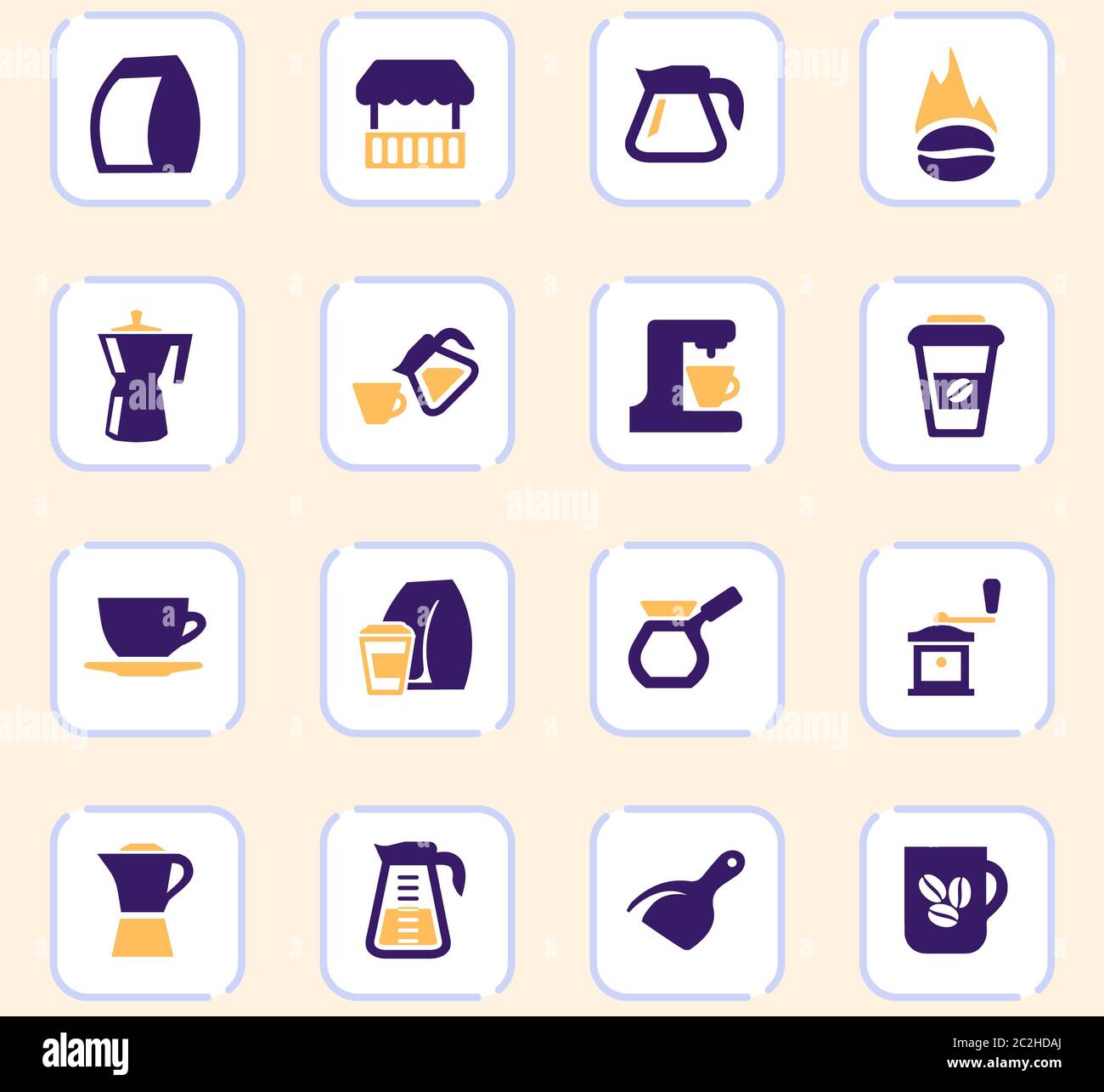 Coffee icon set for web sites and user interface Stock Photo - Alamy