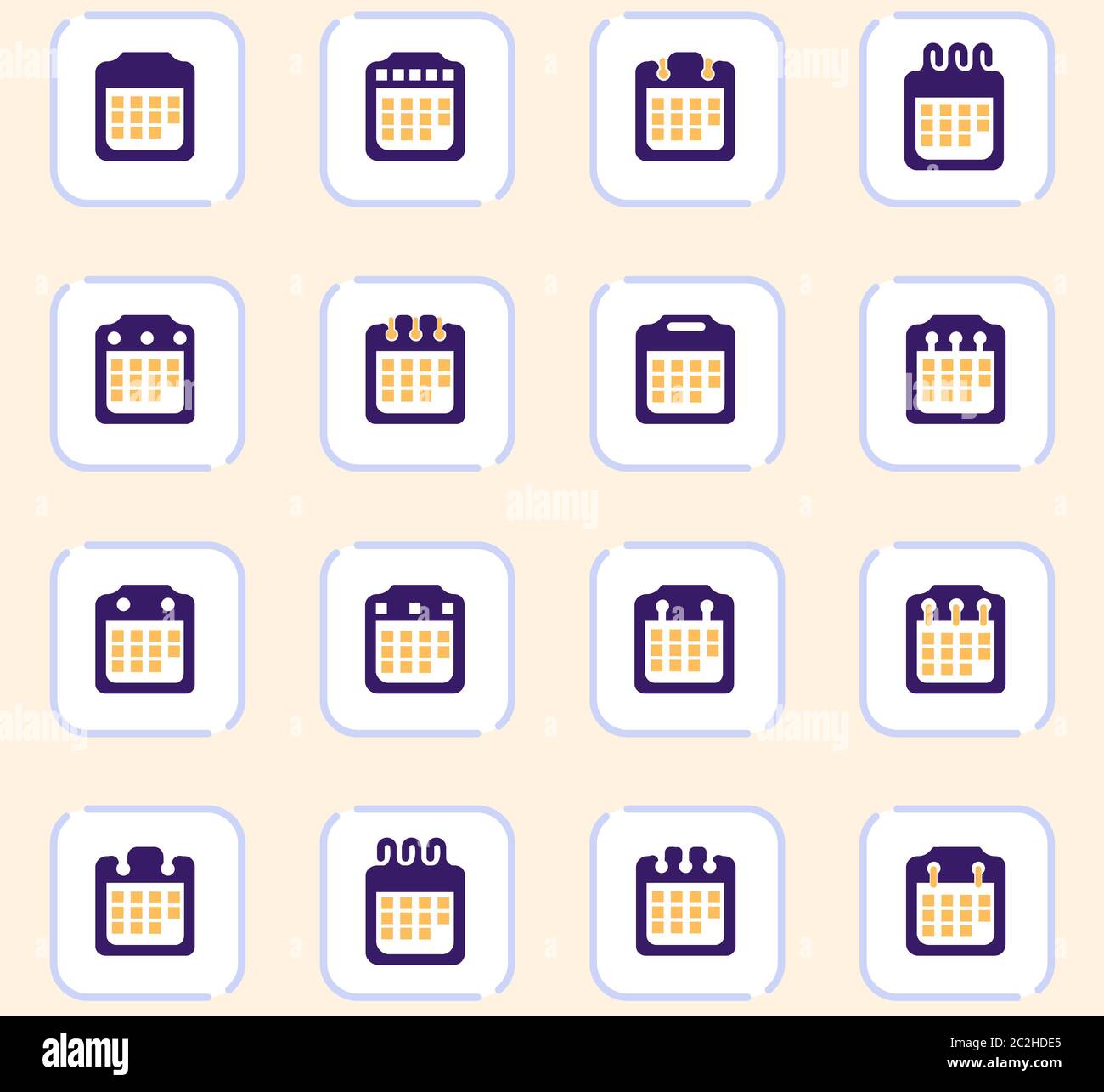 Calendar icon set for web sites and user interface Stock Photo - Alamy