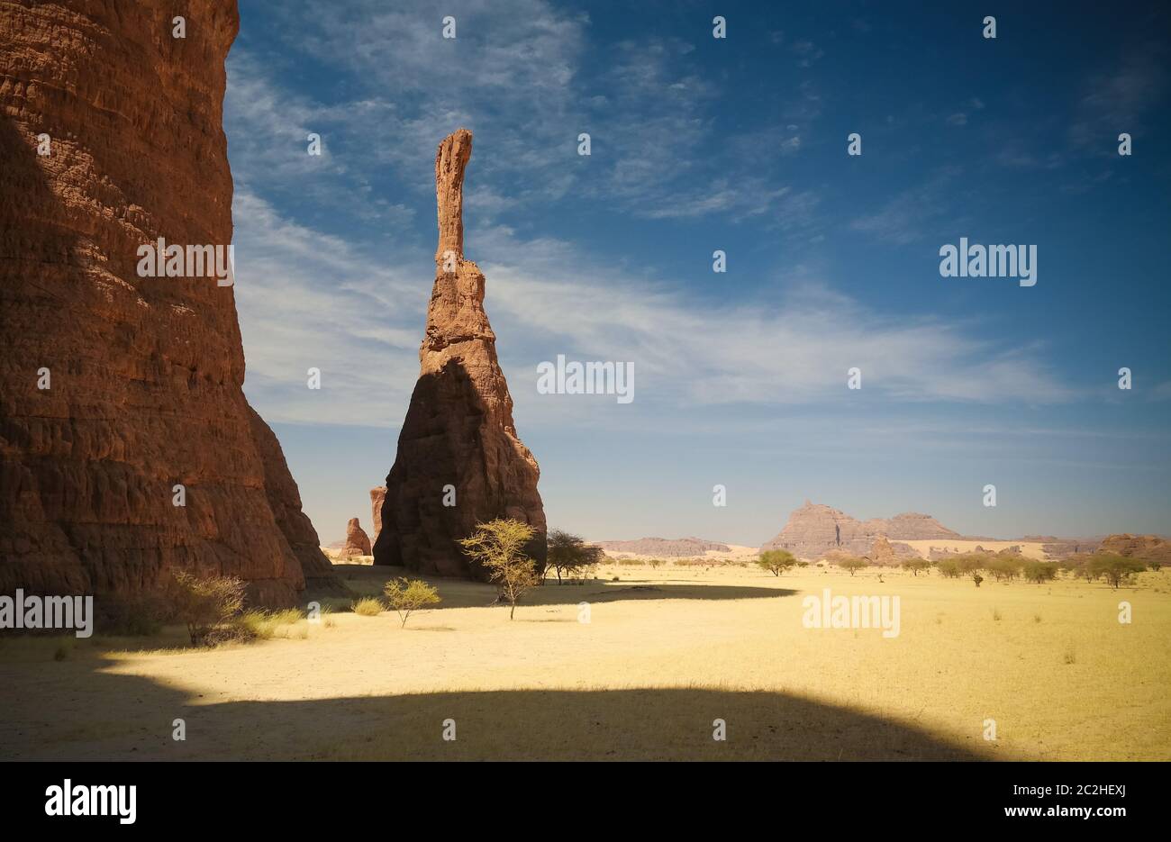 Abstract Rock formation at plateau Ennedi aka spire , Chad Stock Photo