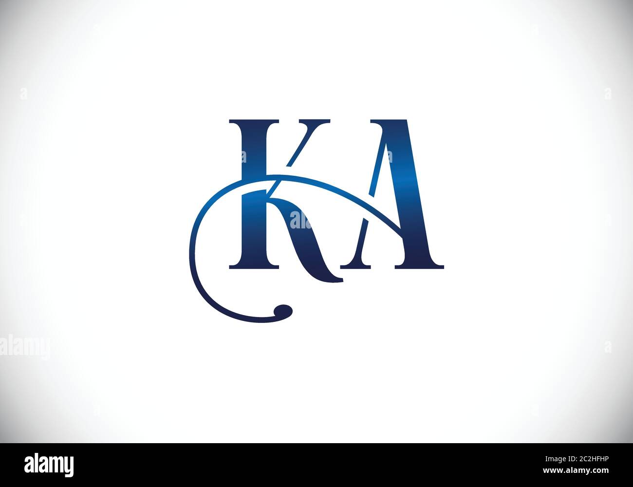 Initial Monogram Letter K A Logo Design Vector Template. K A Letter Logo Design Stock Vector