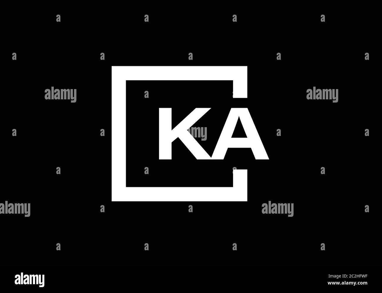 Initial Monogram Letter K A Logo Design Vector Template. K A Letter ...