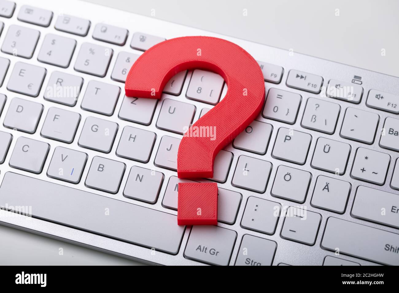 Photo Of Red Question Mark On Computer Keyboard Stock Photo Alamy