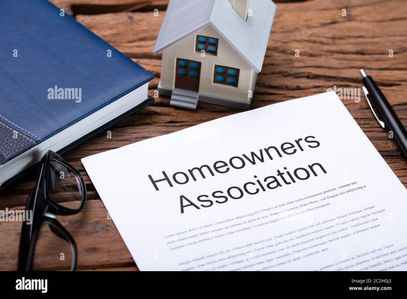 house-model-near-hoa-rules-and-regulations-document-stock-photo-alamy