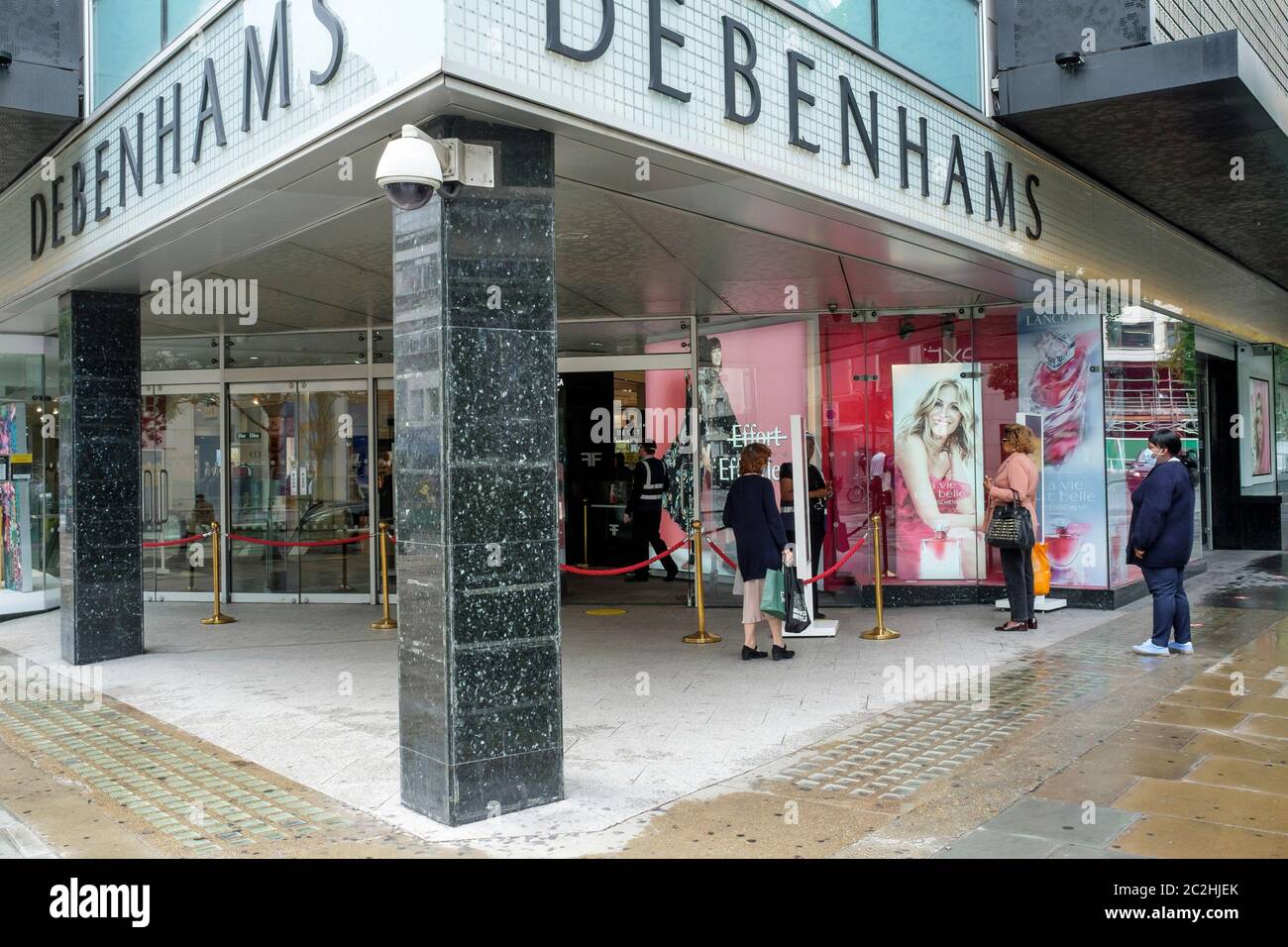Debenhams flagship department store at 334 Oxford street, London. The retailer, which traces its roots back 243 years and started trading as a drapery and haberdasher from a shop near its Oxford Street store closed permanently in the summer of 2021. Stock Photo