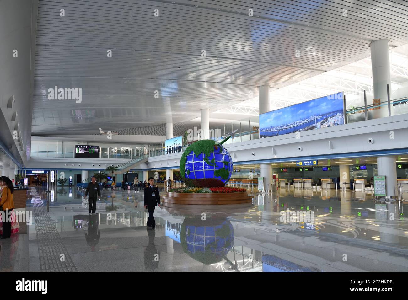 Pyongyang, North Korea April 29, 2019 Interiors of the Pyongyang International Airport also